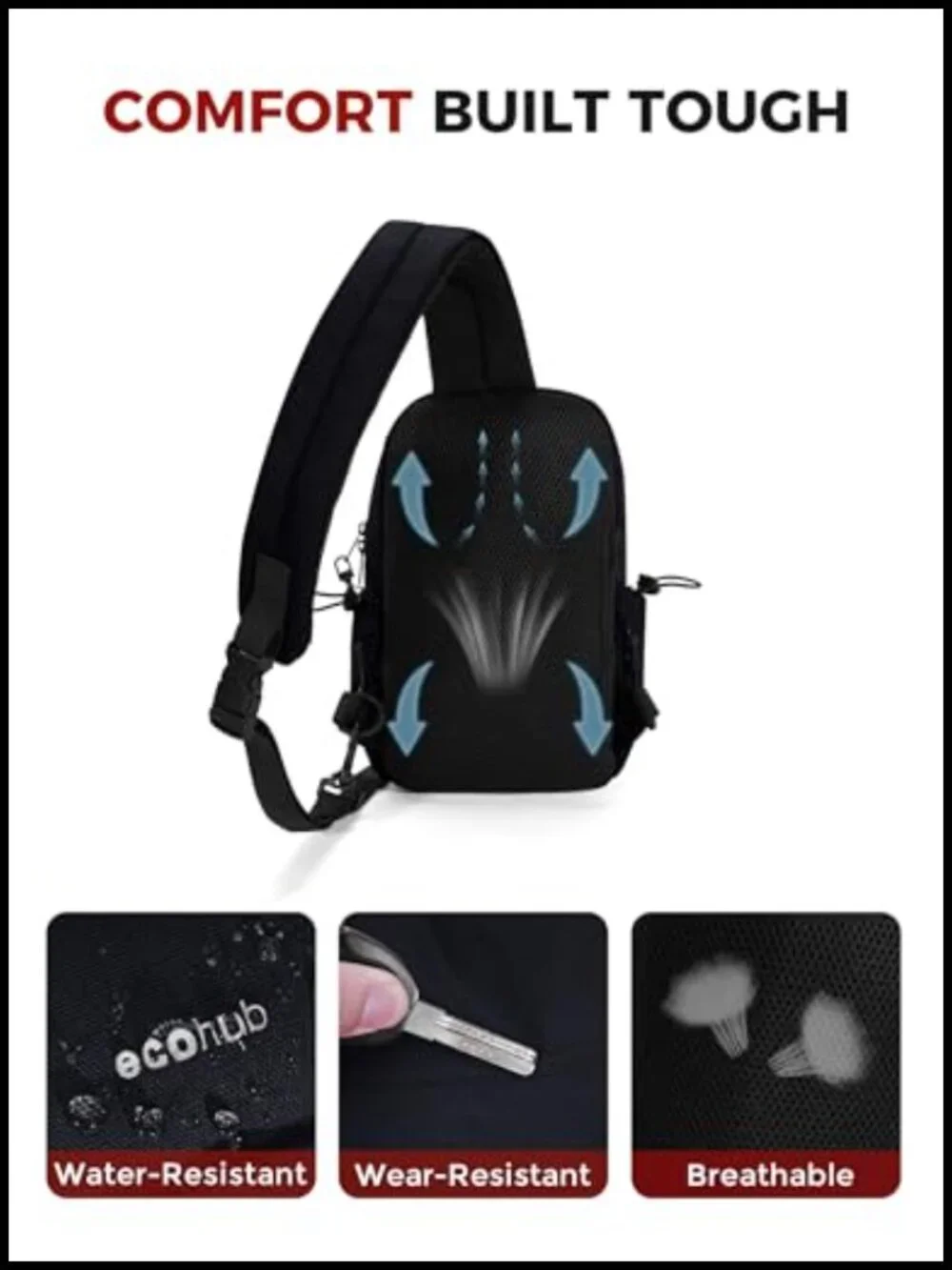 Anti-Theft RFID Blocking Sling Backpack Crossbody Daypack Water Resistant
